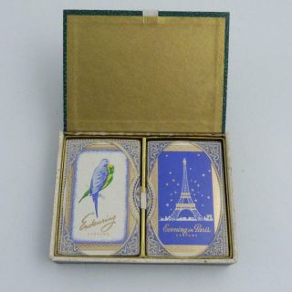 Rare Vintage Twin Pack Of Waddingtons Playing Cards,  Perfume Brands,