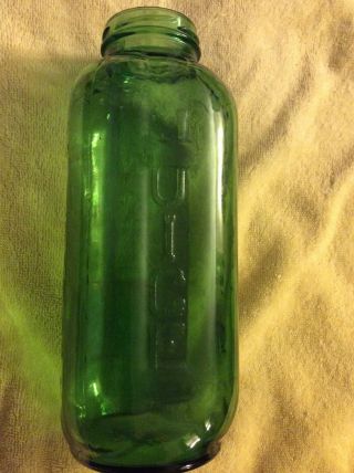 Vintage Green Glass Water/juice Jar With Markings