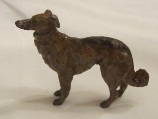 Vtg Mini Metal Borzoi Russian Wolfhound Standing Dog Figurine Org Paint Germany?