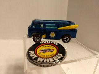 Hot Wheels 1969 Redline Volkswagen Beach Bomb Blue With Pin