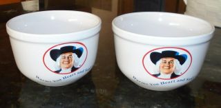 2 Quaker Oats Oatmeal Bowls By Houston Harvest 1999 Warms Your Heart And Soul