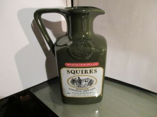 Vintage Squires London Dry Distilled Gin England Water Pitcher Jug Usa Made