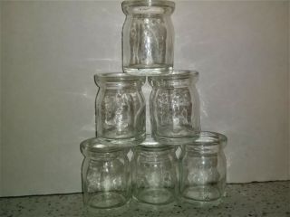 6 Mini Miniature Glass Creamer Bottles Jars Vintage Nos 1 7/8 " Tall Restaurant