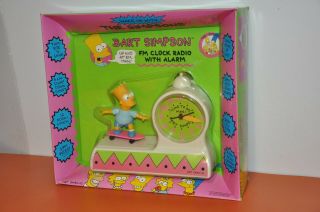 The Simpsons = Bart Simpson " Fm Clock Radio W/alarm " By J.  P.  I.  /1990