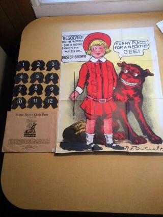Vintage Buster Brown Cloth Party Oil Cloth Poster,  Ties,  Envelope
