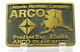 Arco Atlantic Richfield Company Oil & Gas Prudhoe Bay Alaska 1979 Belt Buckle