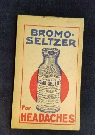 Old Medicine Advertising Premium Memo Pad Bromo - Seltzer Stuchlik Chicago Il