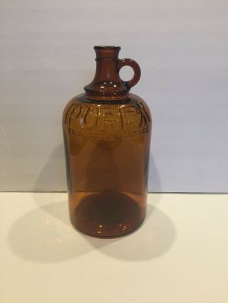 Vintage Purex Bleach 2 Quart Amber Glass Jug No Lid