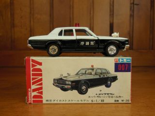 Tomica DANDY 027 TOYOTA CROWN Patrol car,  Made in Japan vintage pocket car Rare 3
