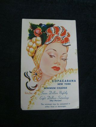 Vintage Copacabana Nightclub In Nyc Postcard With Bobby Vinton 