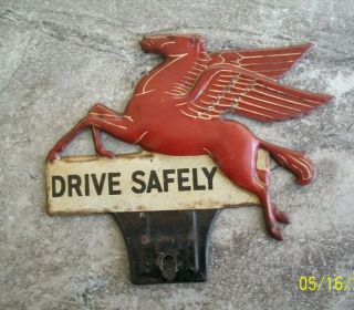 Authentic Mobil Peggy Drive Safely License Plate Topper