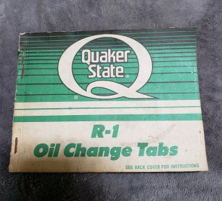 Vintage Quaker State R - 1 Oil Change Tabs Book Oil City,  Pa