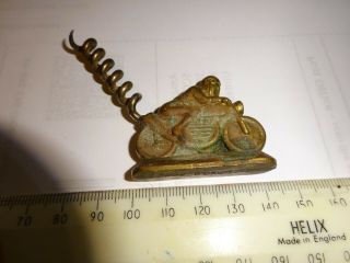 1954 Isle Of Man Tt Race Antique Brass Figural Corkscrew Marked Desreg873699