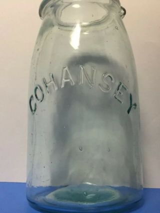 Antique Cohansey Aqua Quart Fruit Jar No Lid A11 Vgc
