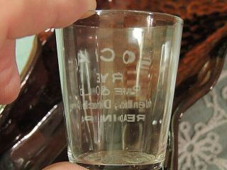 Vintage Etched Advertising Measuring Shot Glass 