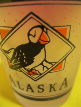 Vintage Alaska Shot Glass W/ State Bird Willow Ptarmigan Cool Collectible
