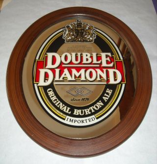 Vintage Double Diamond Burton Ale Oval Mirror Advertising