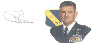Gen Ronald Fogleman Signed Cut Signature Goe F - 100 Supersabre