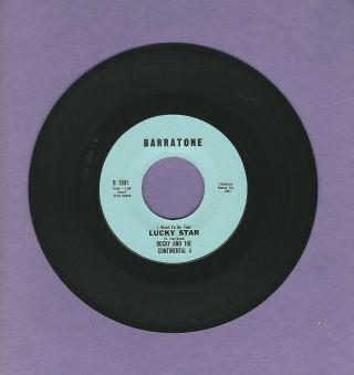 Rocky And The Continental 4 Lucky Star Barratone 45 Record Rockabilly Vg,  Rare