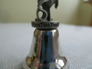 Vtg 1983 Chuck E Cheese Pizza Time Theater Inc Mouse Miniature Pewter Bell 2 