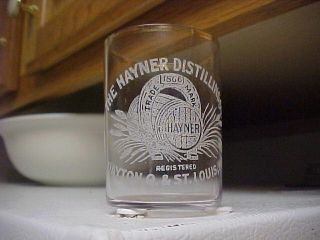 Hayner Distilling - Dayton & St.  Louis - Pre Pro Etched Whiskey Shot Glass