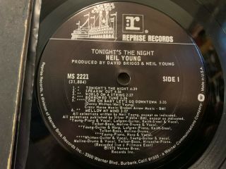 NEIL YOUNG Tonight ' s The Night 1975 MS 2221 orig black label EX vinyl 2