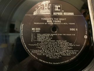 NEIL YOUNG Tonight ' s The Night 1975 MS 2221 orig black label EX vinyl 3