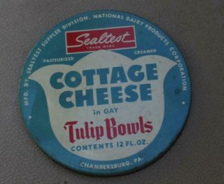 Vintage Sealtest Cottage Metal Lid For Fire King Tulip Bowls