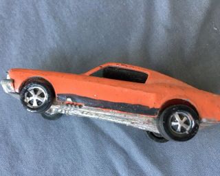 Vintage 1967 Hot Wheels Redline Custom Mustang Red/ Orange Estate Find 7