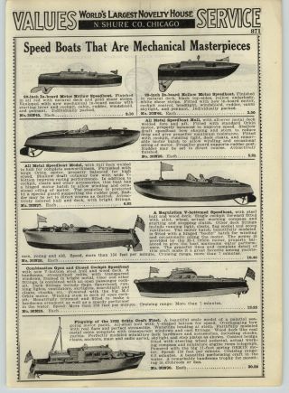 1932 Paper Ad Toy Speed Motor Boats Orkin Craft Fleet 7 Images Different Models
