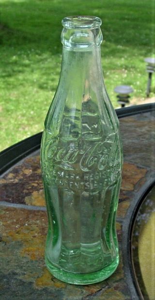 Vintage Coca - Cola Coke Green Glass Bottle Traverse City Michigan 6.  5 Ounce