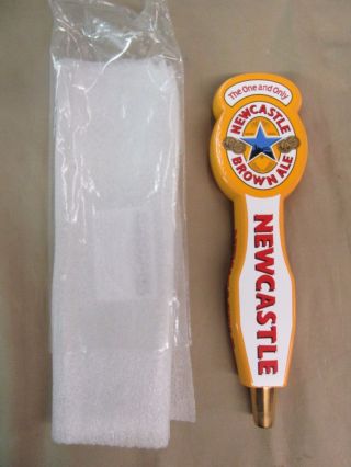 11 1/2 " Newcastle Brown Ale Beer Wooden Tap Handle