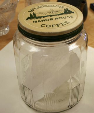 Vintage Mclaughlin Manor House Glass Coffee Jar Cannister
