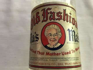 Ma’s Old Fashion Vintage Root Beer Paper Label Bottle,  Wilkes Barre,  Pa. 2