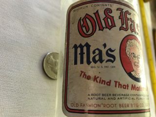 Ma’s Old Fashion Vintage Root Beer Paper Label Bottle,  Wilkes Barre,  Pa. 4
