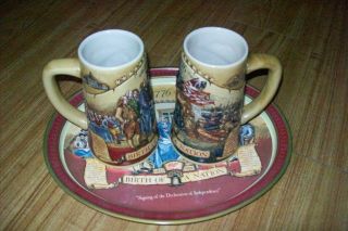 Miller High Life Beer Stein " Birth Of A Nation " Tray 2 - Steins In Usa