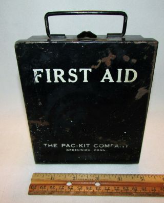 Vintage Pac Kit First Aid Avion Kit In Metal Case W/contents Wwii Army Air Force