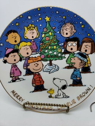 Danbury Peanuts Magical Moments Merry Christmas Charlie Brown Plate