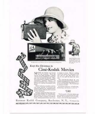 1926 Eastman Kodak Cine - Kodak Model B Movie Camera Vtg Print Ad