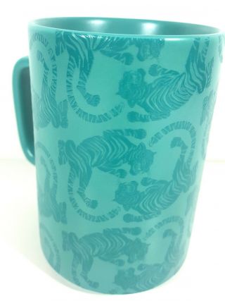 Starbucks 2018 Teal Blue Green Sumatra Tiger Ceramic Coffee Cup Mug 12 oz 2