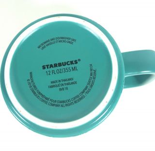 Starbucks 2018 Teal Blue Green Sumatra Tiger Ceramic Coffee Cup Mug 12 oz 4