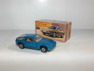 Matchbox S/f No.  59d Porsche 928 Blue Body,  Clear Windows,  U.  K.  Cast Mib