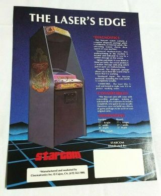 1983 DRAGON ' S LAIR Arcade Flyer - Don Bluth - Cinematronics Promo Laser 4