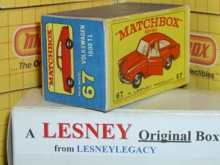 Matchbox Lesney 67b Volkswagen 1600TL Type E4 model Empty Box Only 2