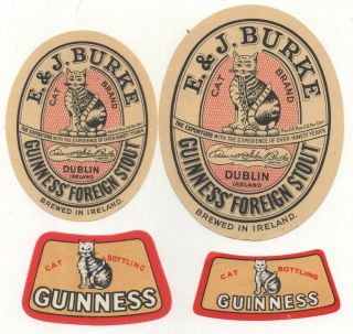 Old Beer Label/s - Guinness - Burke Cats