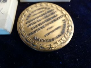 Vintage 1932 M.  S.  P.  C.  A.  Bronze enameled medallion pilgrim badge co w/box 3