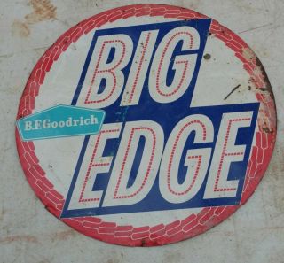Vintage Goodrich Tire Sign - Big Edge Trailmaker Two Sided - Steel