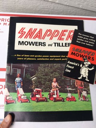 2 Vintage Snapper Mowers & Tillers Sales Brochure Comet 30 26 Riding & Push Lawn