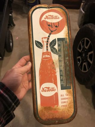 Nesbitts Soda Thermometer Country Store Advertising Sign Non Porcelain Soda Pop