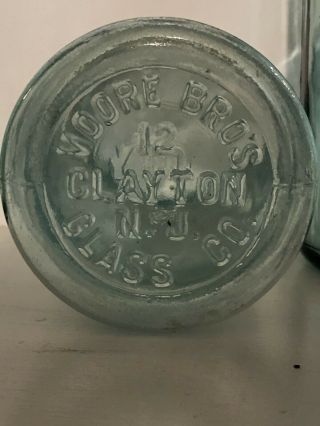 Moore Bro’s Clayton N J Glass Co.  Mason’s Patent Nov 30 Th 1858 Fruit Jar